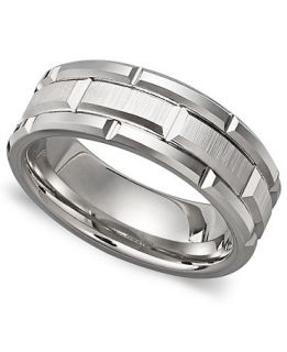 Triton Mens White Tungsten Carbide Ring, Matrix Band   Rings   Jewelry & Watches