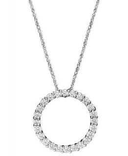Arabella 14k White Gold Necklace, Swarovski Zirconia Circle Pendant (1 1/4 ct. t.w.)   Necklaces   Jewelry & Watches