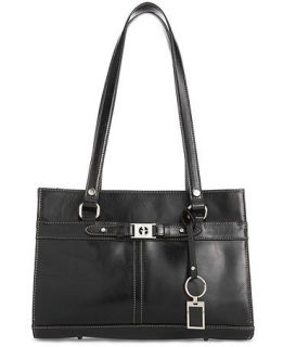 Giani Bernini Handbag, Glazed Leather Triple Entry Satchel   Handbags & Accessories