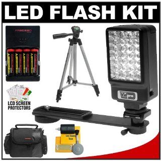 Power2000 Deluxe LED Digital Video Camcorder Light with Bracket + Batteries & Charger + Kit for Samsung HMX R10, SMX C10, SMX C14, SC DX205, HMX H106, HMX H105, HMX H104, HMX H100, SMX F34BN & HMX U10  Digital Camera Accessory Kits  Camera & 