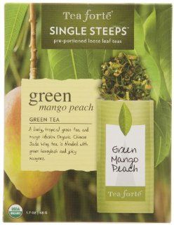 Tea Forté Mango Peach Green Tea, 12 Single Steeps  Tea Forte Loose Leaf  Grocery & Gourmet Food