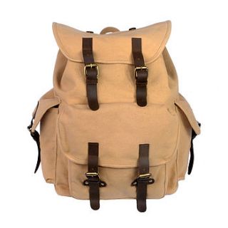 eureka canvas backpack with leather trim by eureka and nash