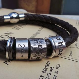 women's leather and silver story bracelet by twisted typist