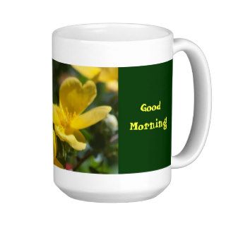 Single Petal Yellow Rose Good Morning Mugs