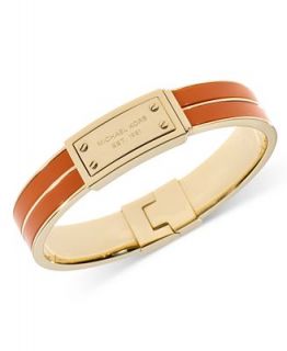 Michael Kors Gold Tone Orange Enamel Hinge Plaque Bracelet   Fashion Jewelry   Jewelry & Watches