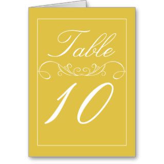 Modern Yellow  Wedding Table Number Cards