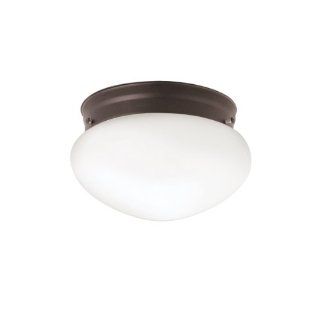 Kichler Lighting 206OZ Ceiling Space 1 Light Flush Mount, Old Bronze Finish with White Glass Shade   Close To Ceiling Light Fixtures  