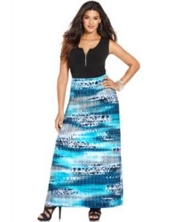 MICHAEL Michael Kors Plus Size Sleeveless Printed Maxi Dress   Dresses   Plus Sizes