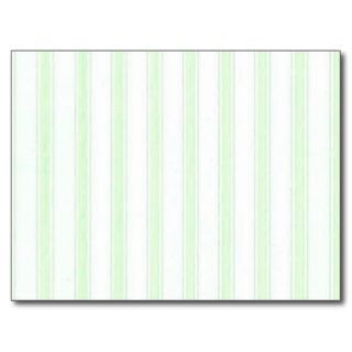 Shabby Chic Light Green and White Stripes Postcards