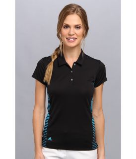 adidas Golf CLIMACHILL Block Print Polo 14 Womens Short Sleeve Pullover (Black)
