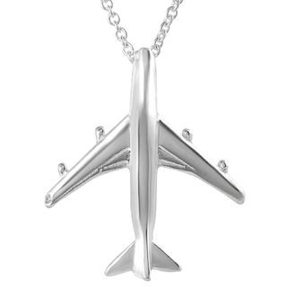 Tressa Collection Sterling Silver Airplane Necklace Tressa Sterling Silver Necklaces