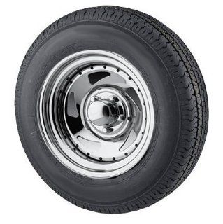ST205/75R14 Radial Trailer Tire mounted on Chrome Blade Trailer Wheel 5 lug Automotive