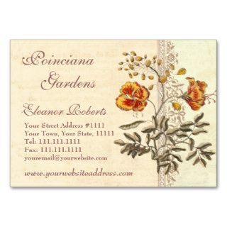 Shabby Elegance Vintage Poinciana Flowers Business Card Templates