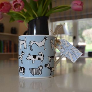 dog show fine bone china mug in blue by pocket typewriter