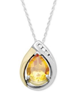 14k Gold Necklace, Faceted Aqua Agate Pendant (10 1/2 ct. t.w.)   Necklaces   Jewelry & Watches