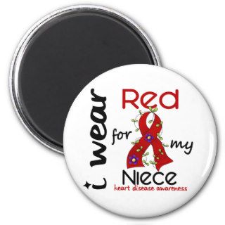 I Wear Red For My Niece 43 Heart Disease Refrigerator Magnets