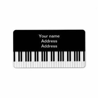 Address Label   Piano Keys black white