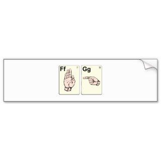 Dirty Sign Language Flash Cards Bumper Stickers