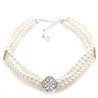 Imperial Pearls 12" Cultured Freshwater Pearl and .07ct Diamond 14K Choker