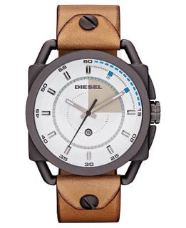 Diesel Watch, Unisex Tan Leather Strap 50mm DZ1576   Watches   Jewelry & Watches