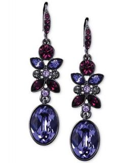 Givenchy Earrings, Light Hematite Tone and Purple Stone Drop Earrings   Fashion Jewelry   Jewelry & Watches