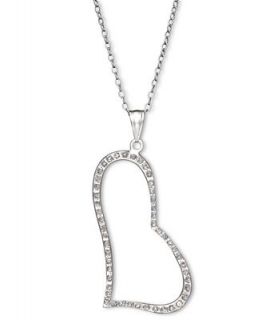 Sterling Silver Necklace, Diamond Accent Heart Pendant   Necklaces   Jewelry & Watches