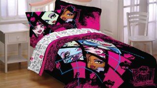 Monster High Dolls Ghouls Back 5pc Full Bedding Set   Childrens Bedding Collections