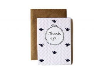 'thank you' embroidery hoop card by scissor monkeys