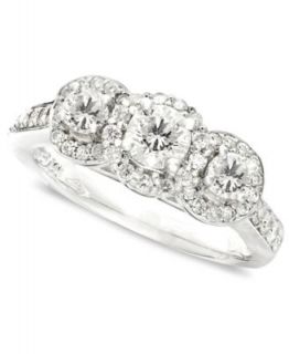 Engagement Ring, 18k White Gold Certified Colorless Diamond Three Stone Ring (1 ct. t.w.)   Rings   Jewelry & Watches