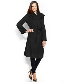 Calvin Klein Shawl Collar Belted Walker Coat   Coats   Women