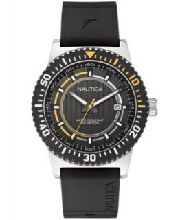 Nautica Watch, Mens Black Resin Strap 43mm N12636G   Watches   Jewelry & Watches
