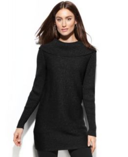 INC International Concepts Sweater, Long Sleeve Beaded Animal Print Tunic   Sweaters   Women