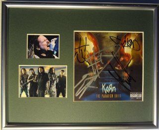 Signed Korn Autographed the Paradigm Shift Cd Framed & Matted Display W/pics Entertainment Collectibles