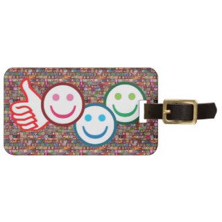 SMILEY and Thumbs UP  HAPPY FACES Travel Bag Tag