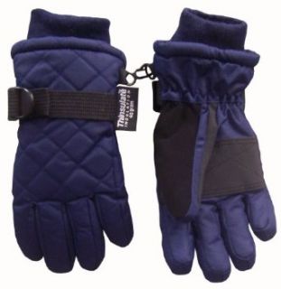 N'ice Caps Boys Thinsulate and Waterproof Quilted Ski Glove (2 4yrs, navy) Clothing