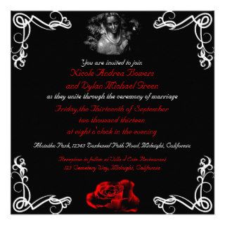 Custom Dark Goth Wedding Invitations