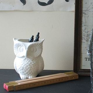 owl pencil pot and vase by monty's vintage shop