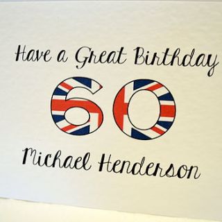 union jack personalised age birthday card by sew very english