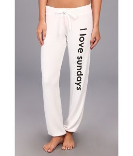 Peace Love World I Love Sundays Comfy Pants Womens Casual Pants (White)