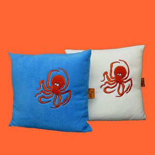 ollie the octopus fleece cushions by eazy tiger