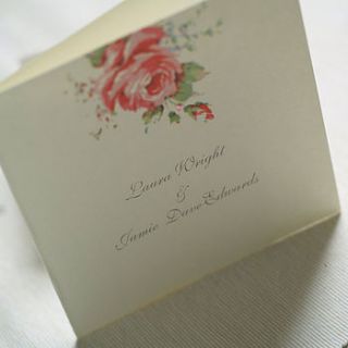 folded english rose design invitations by beautiful day