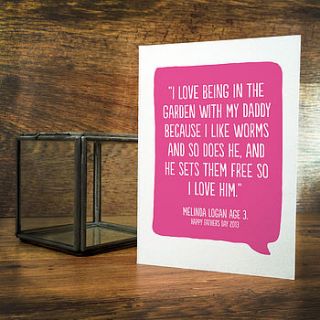 personalised quote card by a is for alphabet