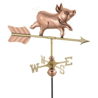 Good Directions Whimsical Pig Garden Weathervane   Polished Copper w/Roof Mount