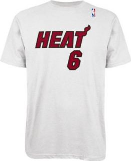 NBA adidas Miami Heat #6 LeBron James White Net Player T shirt (Large)  Novelty T Shirts  Sports & Outdoors