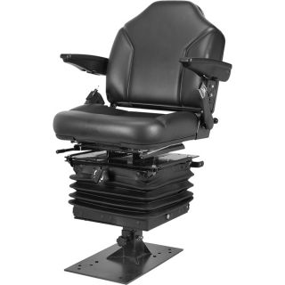 Wise Mechanical Suspension Backhoe Seat Assembly — Black, Model# WM1684  Suspension Seats
