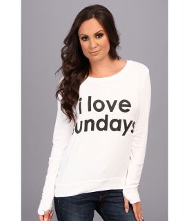Peace Love World I Love Sundays Comfy Womens T Shirt (White)
