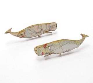 vintage map whale brooch by matin lapin