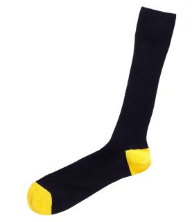 Mid Calf Navy Socks with Colored Heel JoS. A. Bank