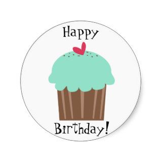 Sticker   Happy Birthday cupcake