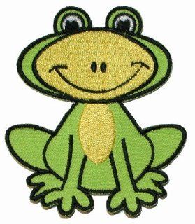 Green Frog Iron On Applique Patch EP196